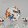 0615 Very rare Amsterdam Bont Tea bowl with a Kakiemon scene.