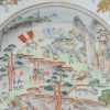 0795 A 18th c mandarin pallette plate with a nice procession scene Qianlong - Image 13