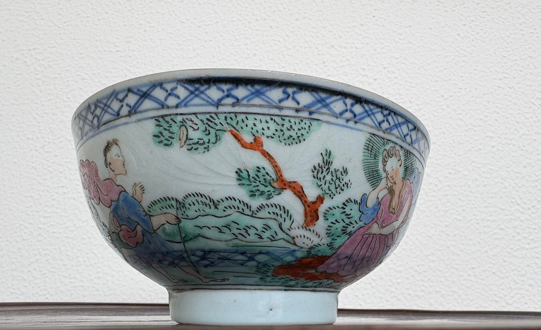 0662 Lovely Amsterdam Bont bowl with a rare scene religious or mythological scen of man and lady - Image 12