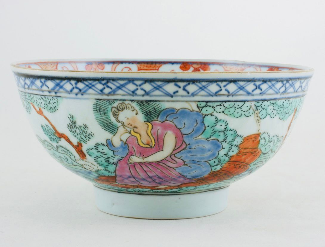 0662 Lovely Amsterdam Bont bowl with a rare scene religious or mythological scen of man and lady - Image 9