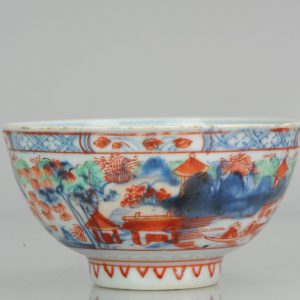 0521 A Chinese classic Kangxi bowl with landscape. Amsterdam Bont addition