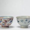 0835 & 0836 Antique Chinese Kangxi bowl with European Decoration on a bowl with fishes