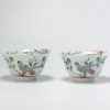 0853 & 0854 Antique Chinese porcelain Amsterdams Bont Kakiemon Parrot bowl blue and white china