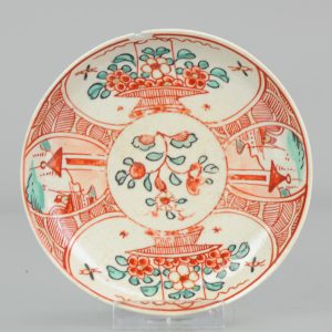 0566 Very unusual Japanese saucer decorated in Holland.