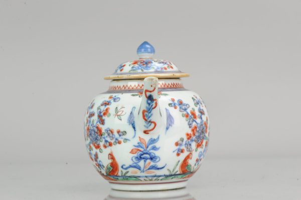 0567 Amsterdam Bont Teapot. Prunus in Kakiemon style with parrot - Image 3