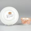 0206 Gorgeous rouge de fer tea set. Also known as blood milk. Tea cup and sucer are decorated with red and gold. - Image 3