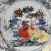 0259. Very rare Amsterdam Bont Grisaille plate. Underglaze in blue with flowers. Overpainted in lots of black, red yellow and blue. - Image 8