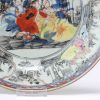 0259. Very rare Amsterdam Bont Grisaille plate. Underglaze in blue with flowers. Overpainted in lots of black, red yellow and blue. - Image 5