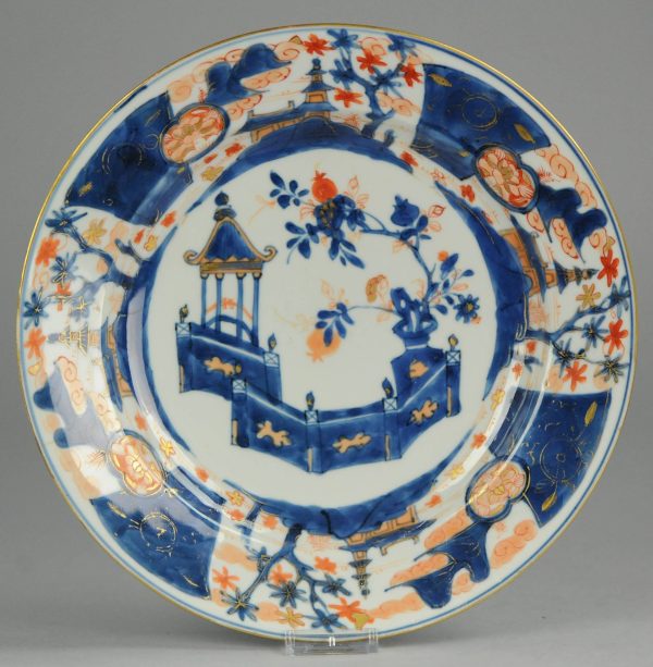 0139 Imari Charger with Pagoda Qing Dynasty Kangxi or Yongzheng Period