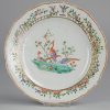 0145 Lovely armorial plate with rare meissen inspired scene. . Qing Dynasty