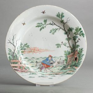 0044 Superb Dutch Decorated Famille Verte Charger with rich decoration on a Chinese blank