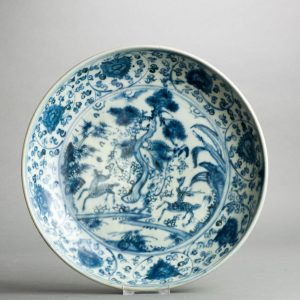 0025 Lovely Dear Charger Ming Dynasty Hongzhi or Zhengde