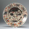 0966 A Chinese porcelain Ming Kraak dish, Redecorated in Japan.