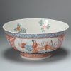 0878 Very rare Chinese Porcelain Bowl with Dutch decoration Amsterdam Bont. Unusual with a figural scene