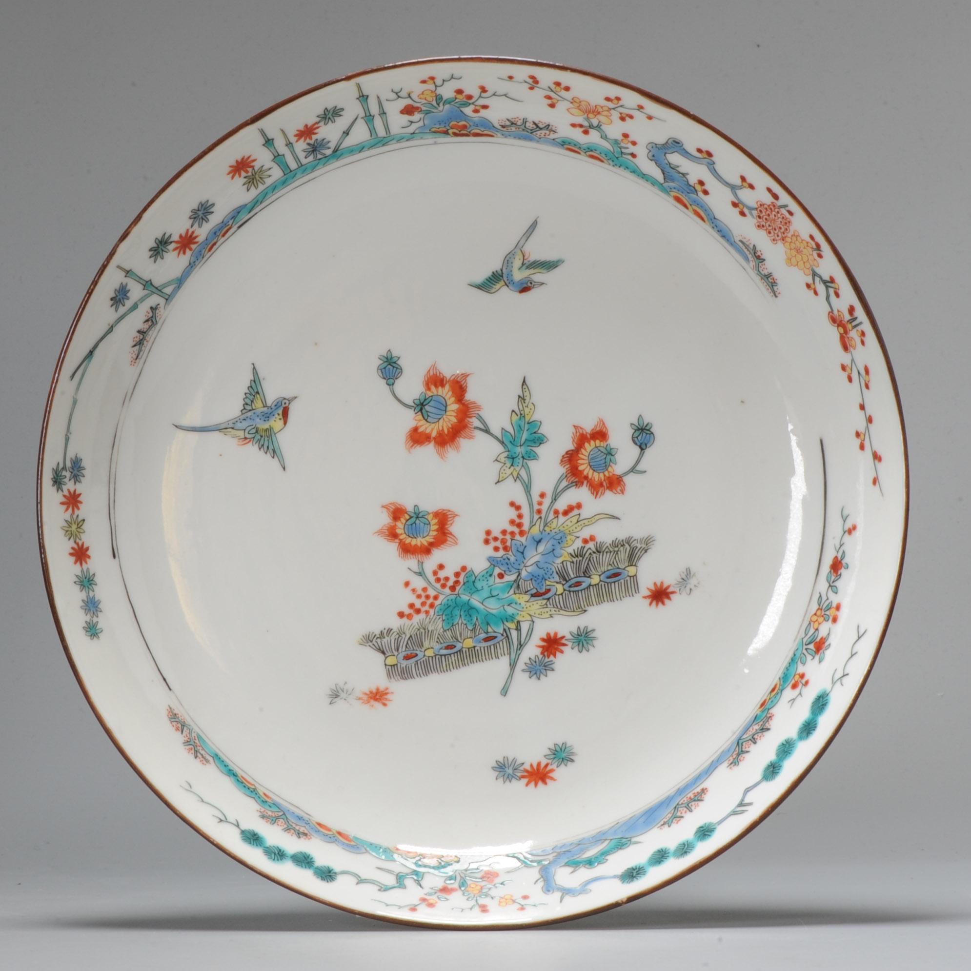 1027 Top Quality Kakiemon Plate. Painted in Holland on a Chinese porcelain plate