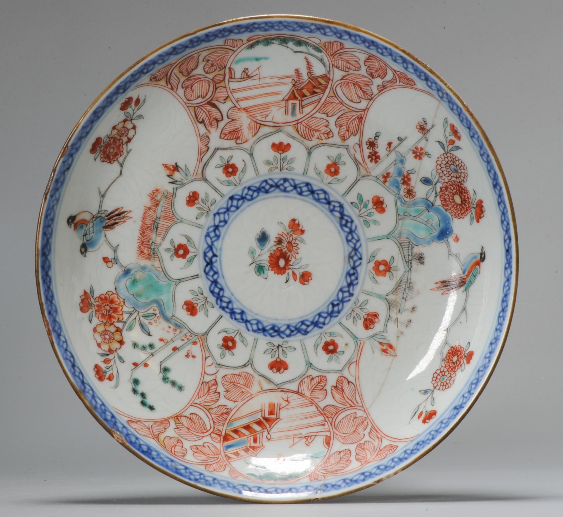 1003 Antique Chinese porcelain plate with Amsterdam Bont Kakiemon Decoration