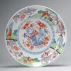 1062 Very Large Antique Chinese porcelain plate with Amsterdam Bont Figural Decoration