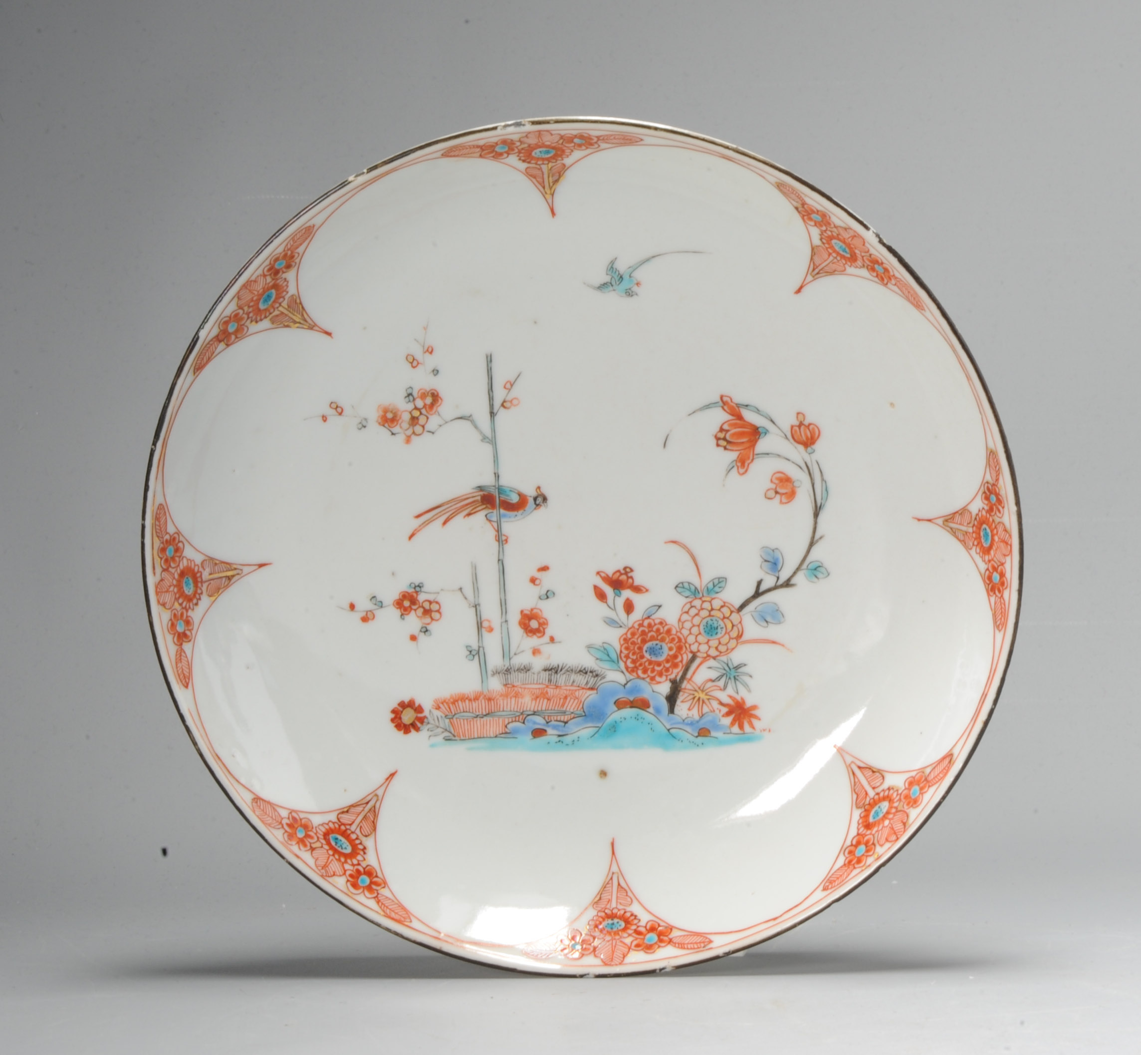 1064 Antique Chinese porcelain plate with Amsterdam Bont Kakiemon Decoration