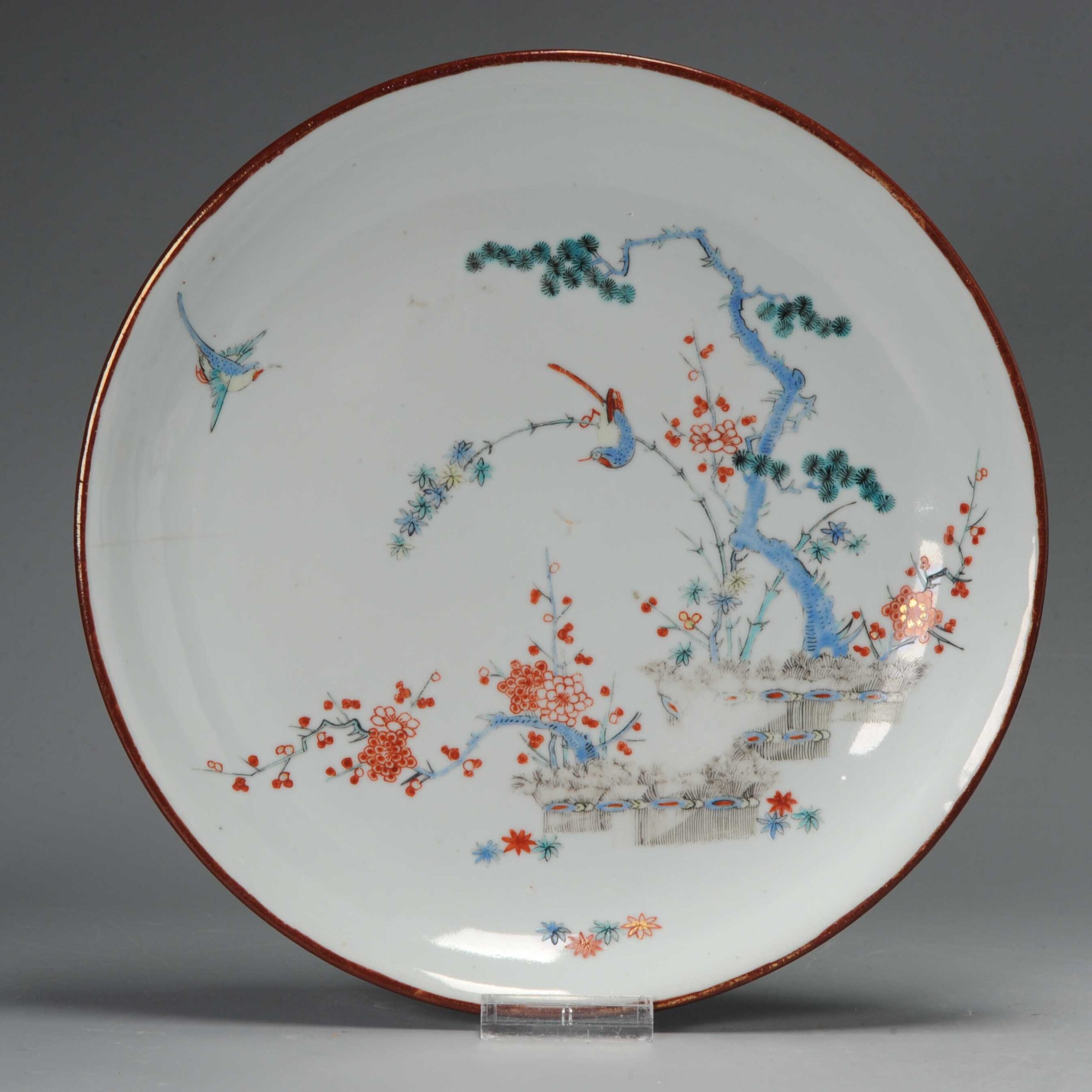 1079 Antique Chinese porcelain plate with Amsterdam Bont Kakiemon Decoration