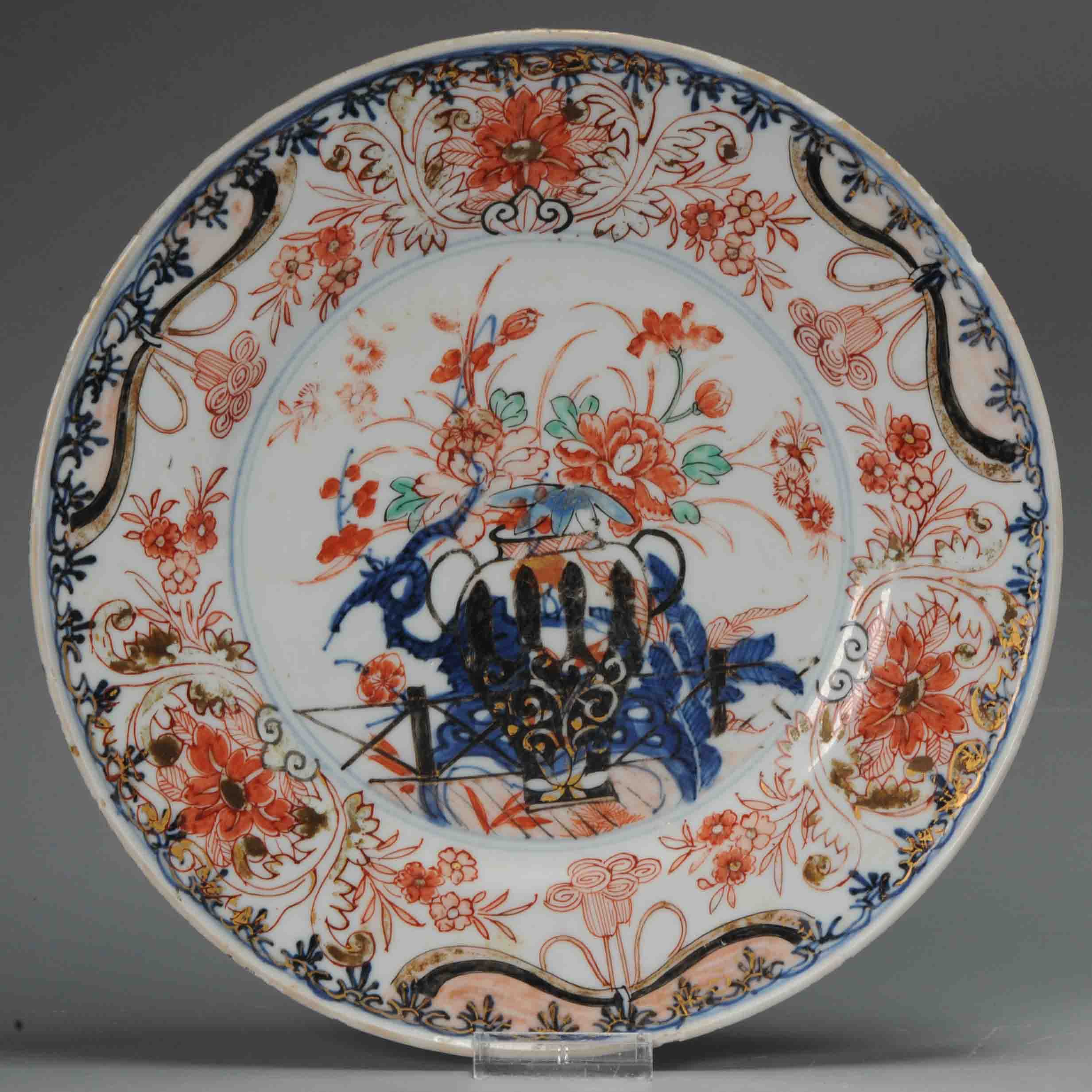 1083 Antique Chinese porcelain plate with Amsterdam Bont Genroku Imari Decoration