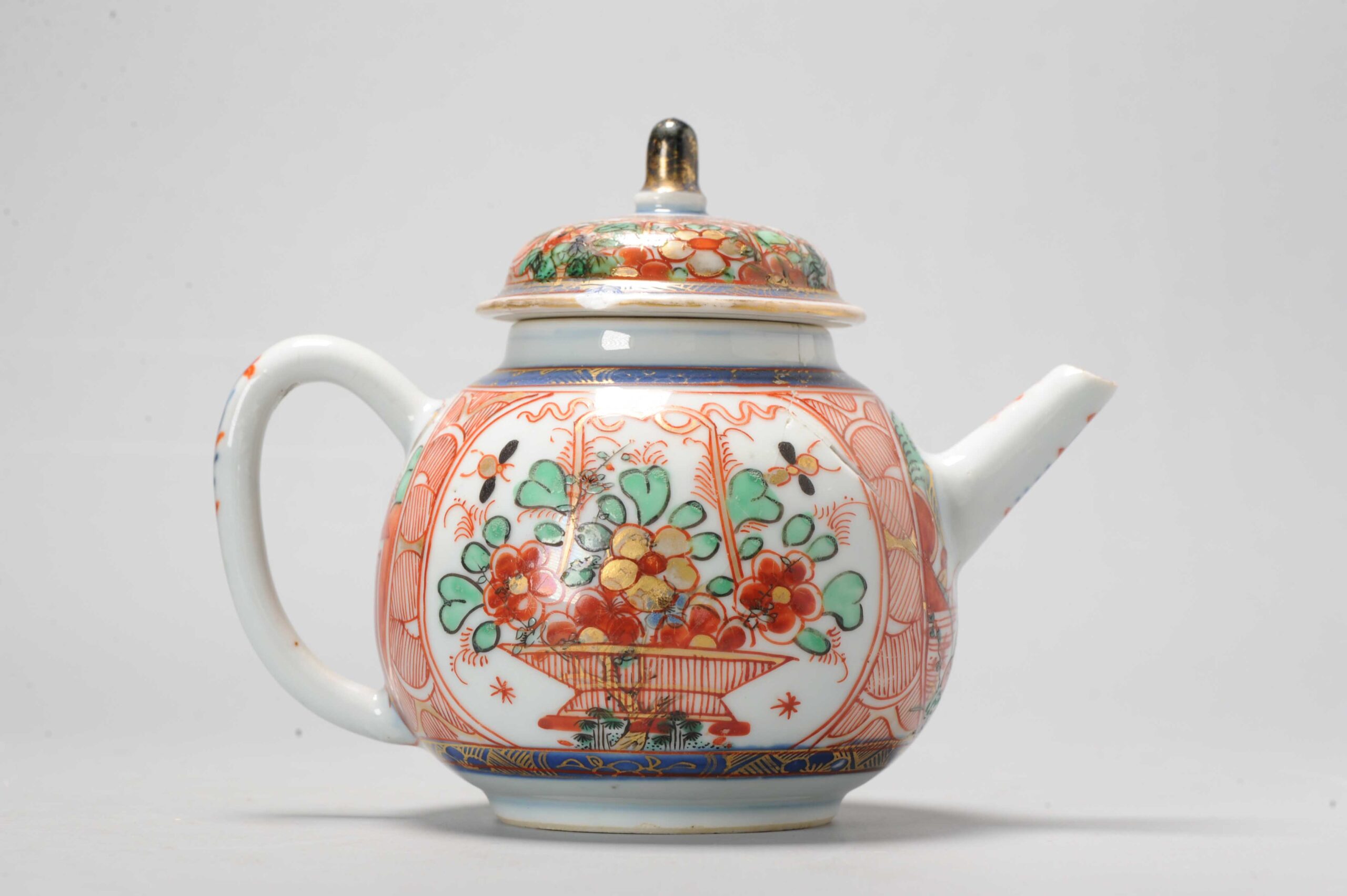 1114 Lovely  Yongzheng/Qianlong Amsterdam Bont Tea Pot Verte China
