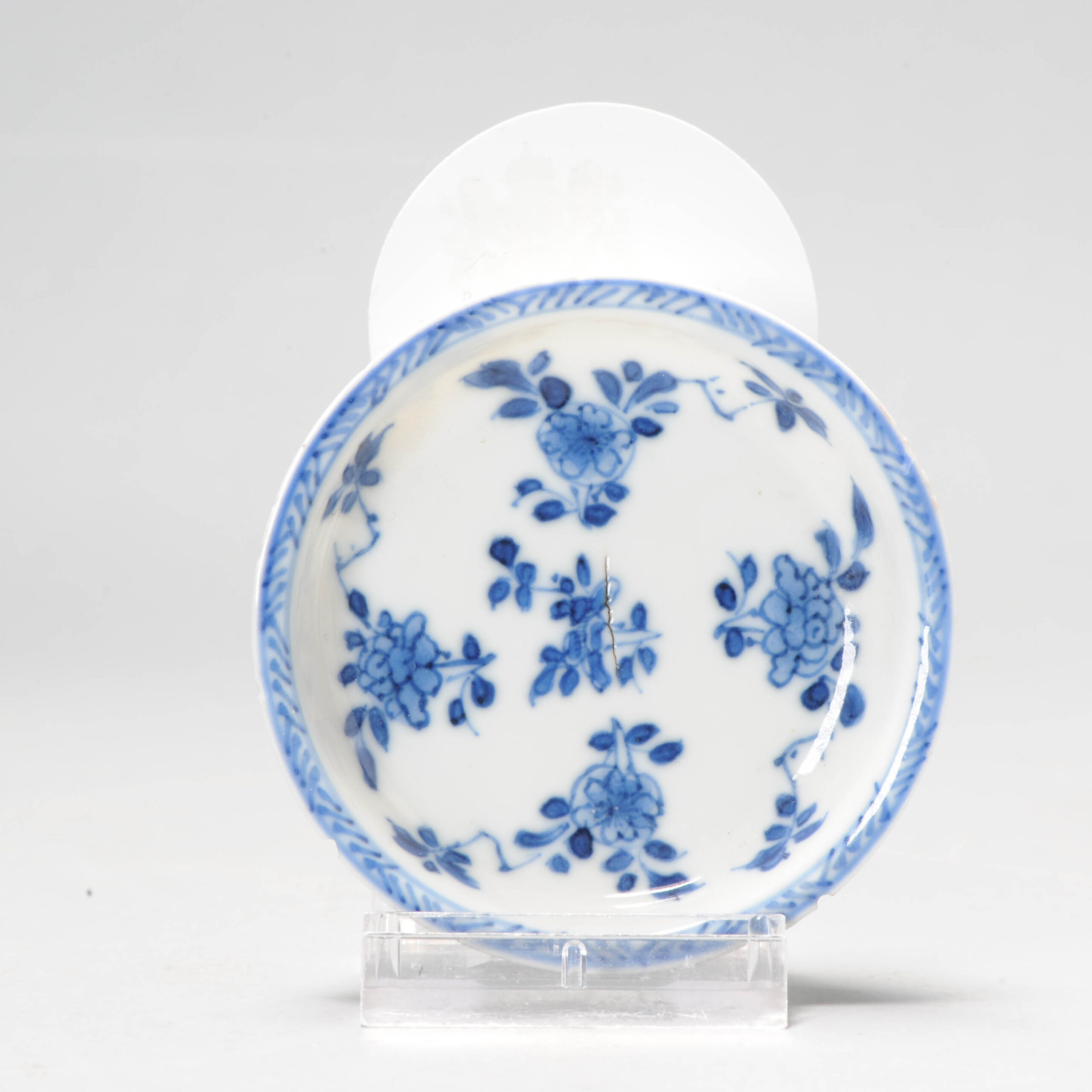 1106 Lovely cobalt blue miniature plate Kangxi marked with Character