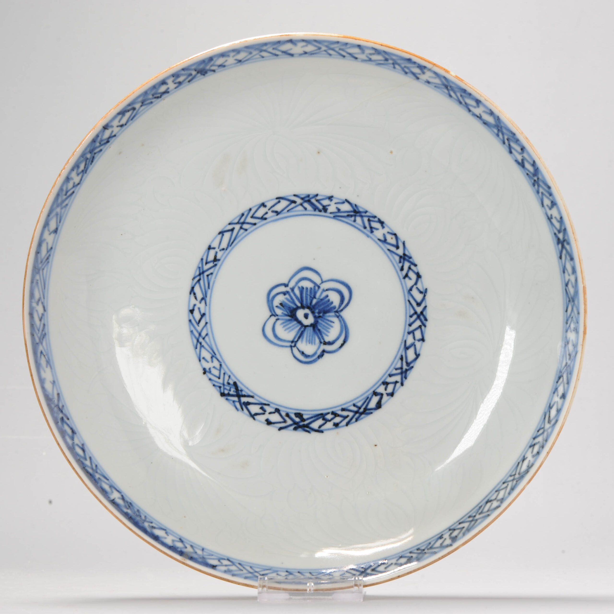 1130 Lovely Kangxi/Yongzheng Blue and White plate often used for Amsterdam Bont