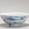 1185 A Chinese porcelain Ming Blue and White bowl with Xieyi Landscape