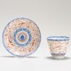 1251 A Lovely Tea Bowl and Saucer. Painted in Europe on a Chinese blue and white. London Decorated