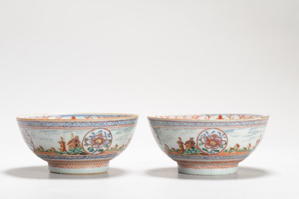 1258 & 1259 A Pair of Landscape Bowls Painted in Europe on a Chinese Blue and White. Amsterdam Bont - Image 14