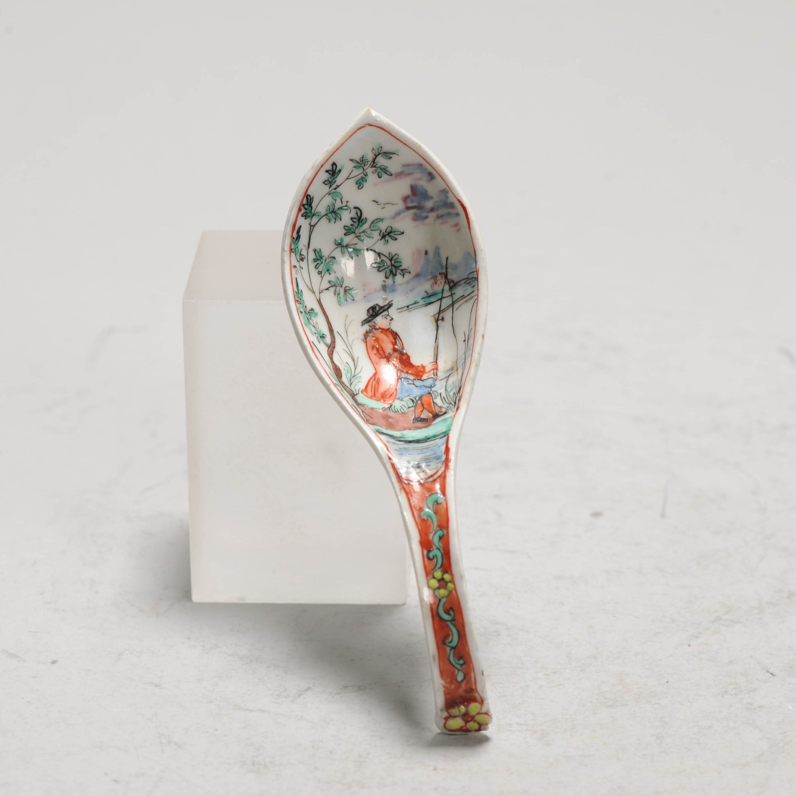 1264 A Lovely Spoon Painted in Europe on a Chinese Blank Amsterdam Bont