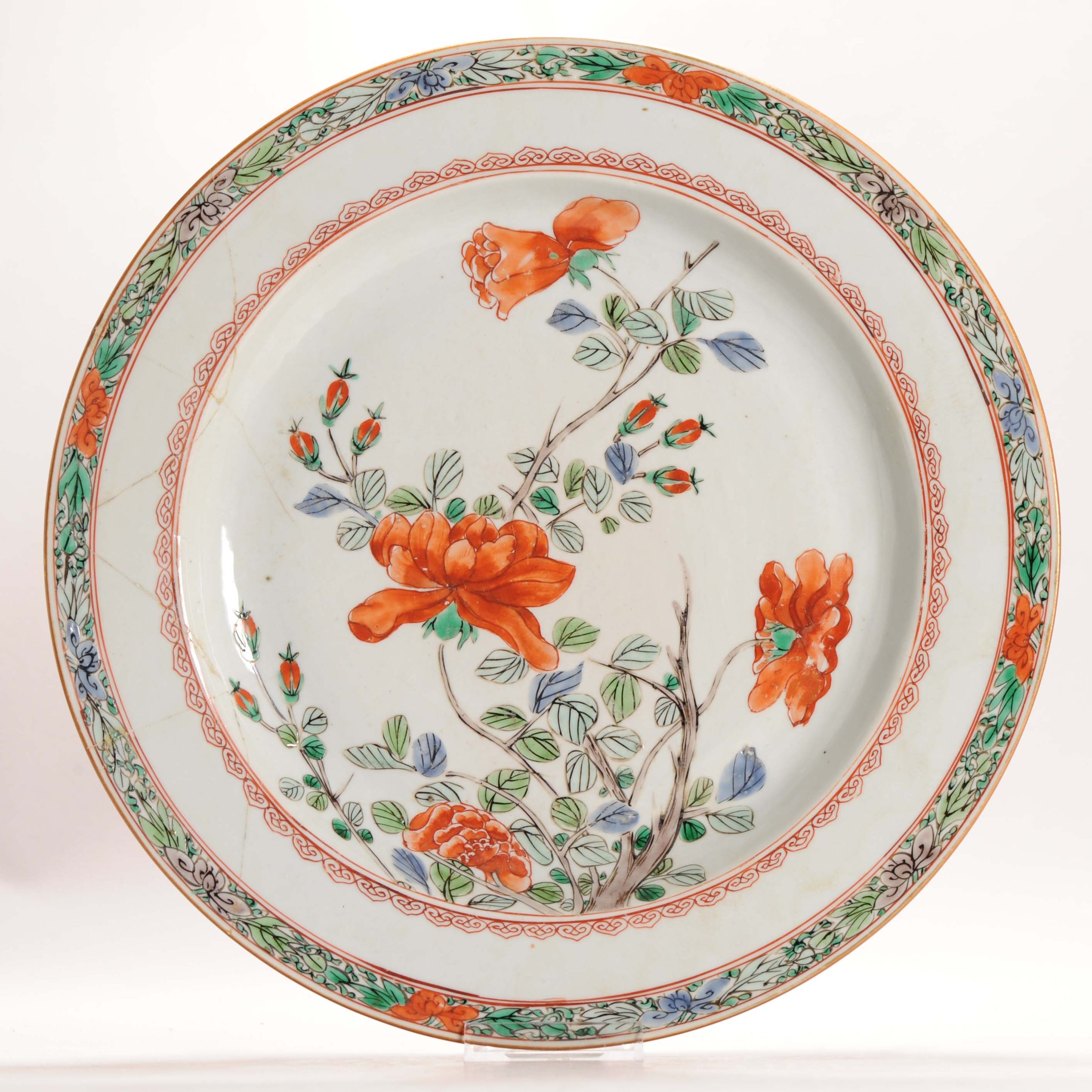 1266 A Lovely Dish Painted in Europe on a Chinese Blank Amsterdam Bont