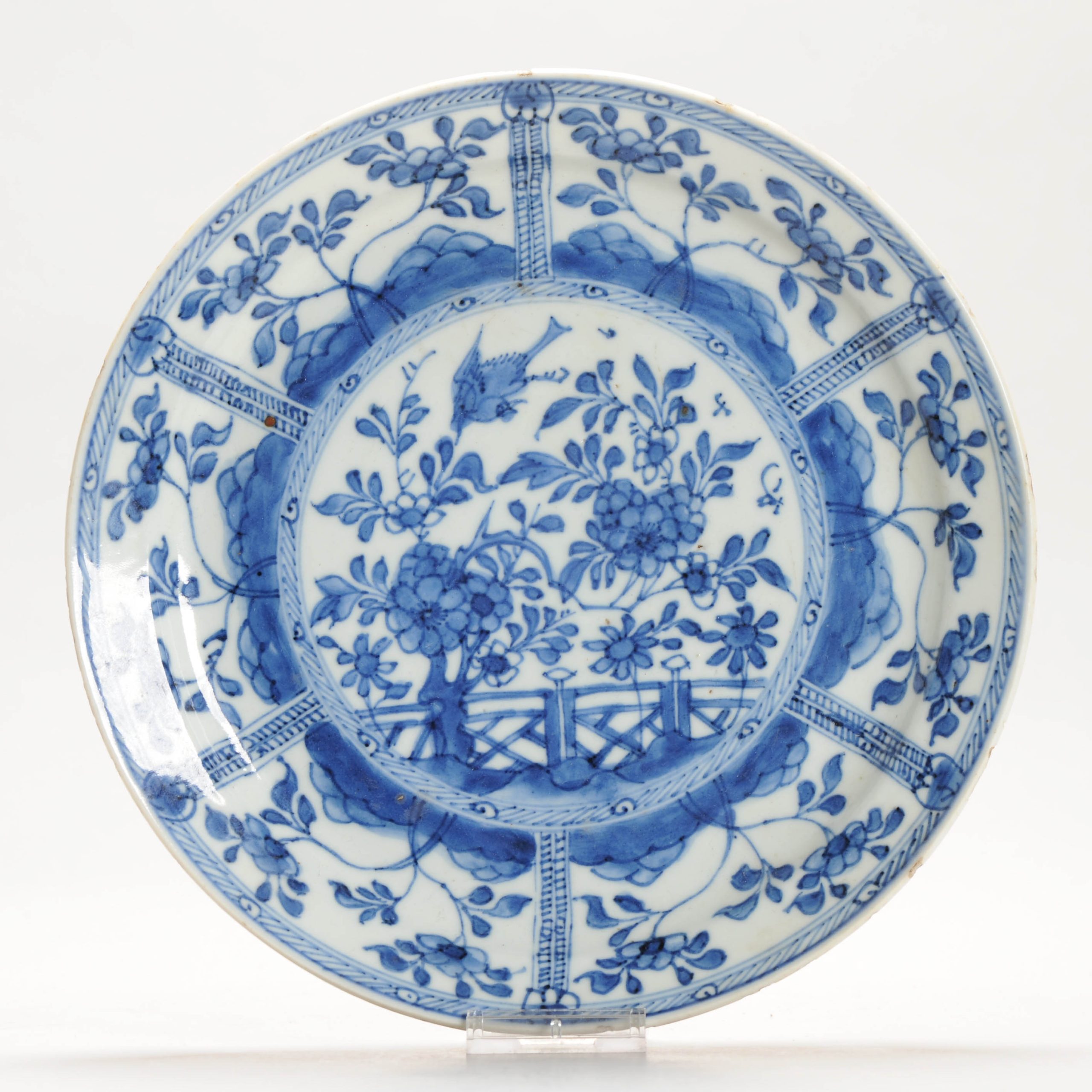 1317 Interesting Dish With a Garden Scene and a unmarked Base