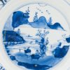 1328 Lovely cobalt blue plate with Literatus. Very much in Ming style on the rim and base - Image 13