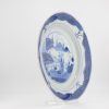 1328 Lovely cobalt blue plate with Literatus. Very much in Ming style on the rim and base - Image 6