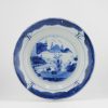 1328 Lovely cobalt blue plate with Literatus. Very much in Ming style on the rim and base - Image 5