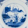 1328 Lovely cobalt blue plate with Literatus. Very much in Ming style on the rim and base - Image 3