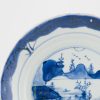 1328 Lovely cobalt blue plate with Literatus. Very much in Ming style on the rim and base - Image 16