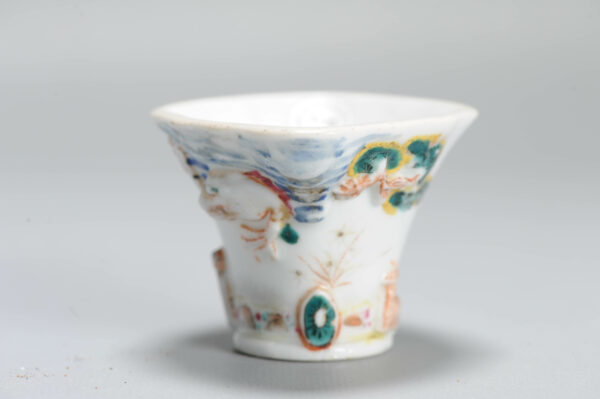 1357 Antique 17th C Chinese Cup Dehua Blanc de Chine Libation Cup. Redecorated in Europe. Most Likely in the UK - Image 12