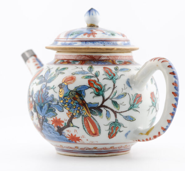 1359 Antique Ca 1710-1730 Teapot. Redecorated in Holland. Amsterdam Bont - Image 9