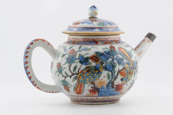 1359 Antique Ca 1710-1730 Teapot. Redecorated in Holland. Amsterdam Bont - Image 5