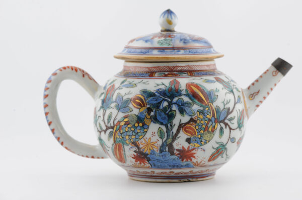 1359 Antique Ca 1710-1730 Teapot. Redecorated in Holland. Amsterdam Bont - Image 4