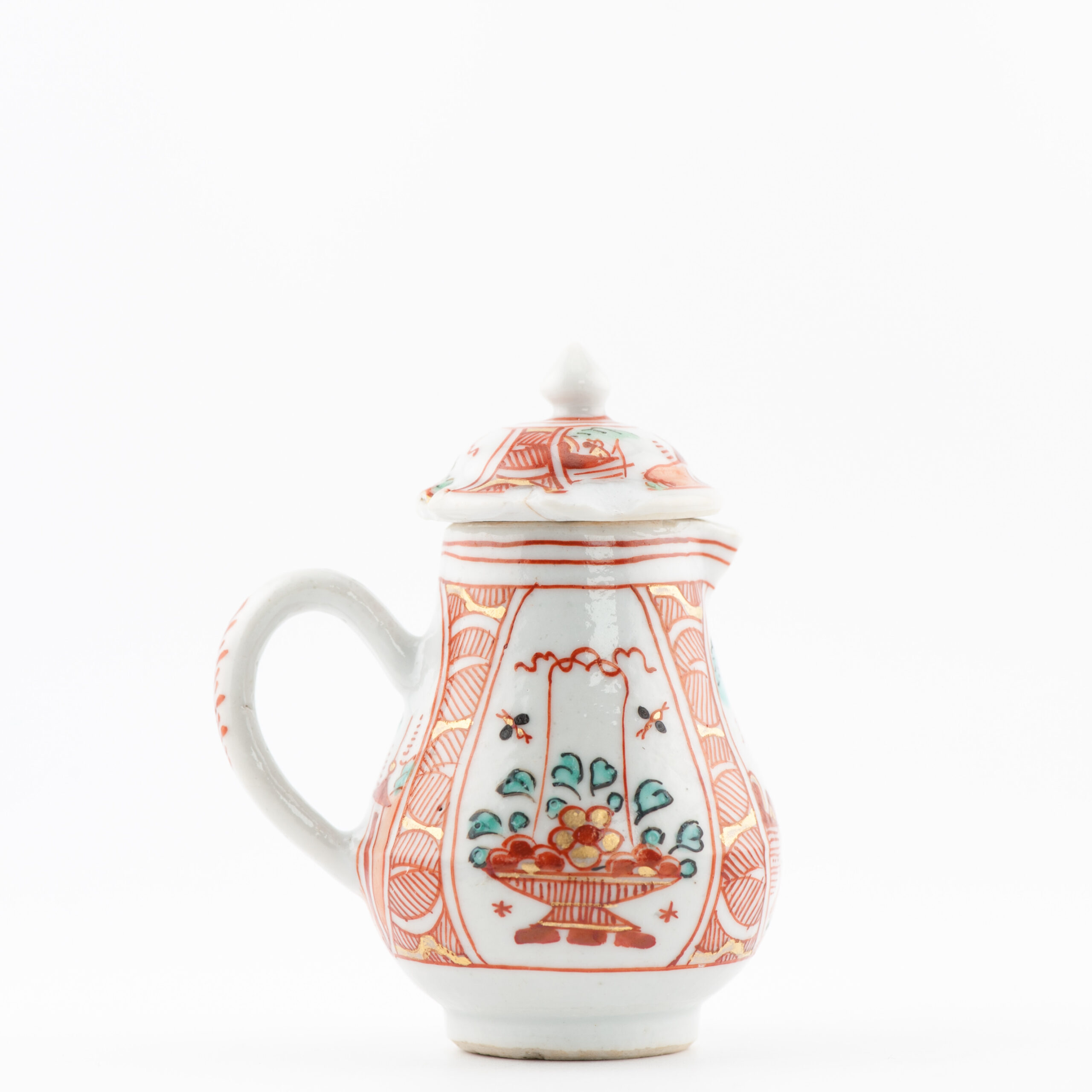 1381 Antique Chinese Miniature Milk Jug with Amsterdam Bont Redecoration