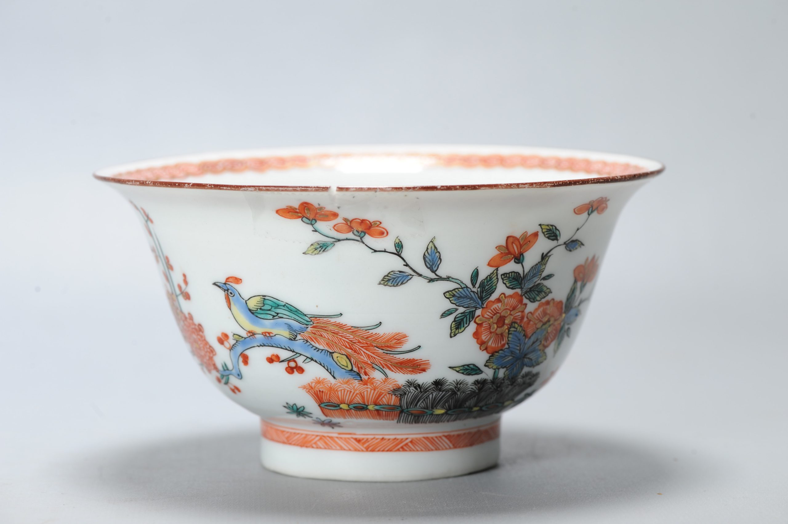 1419 Antique Chinese Porcelain Bowl with Kakiemon Amsterdam Bont Redecoration - Image 14