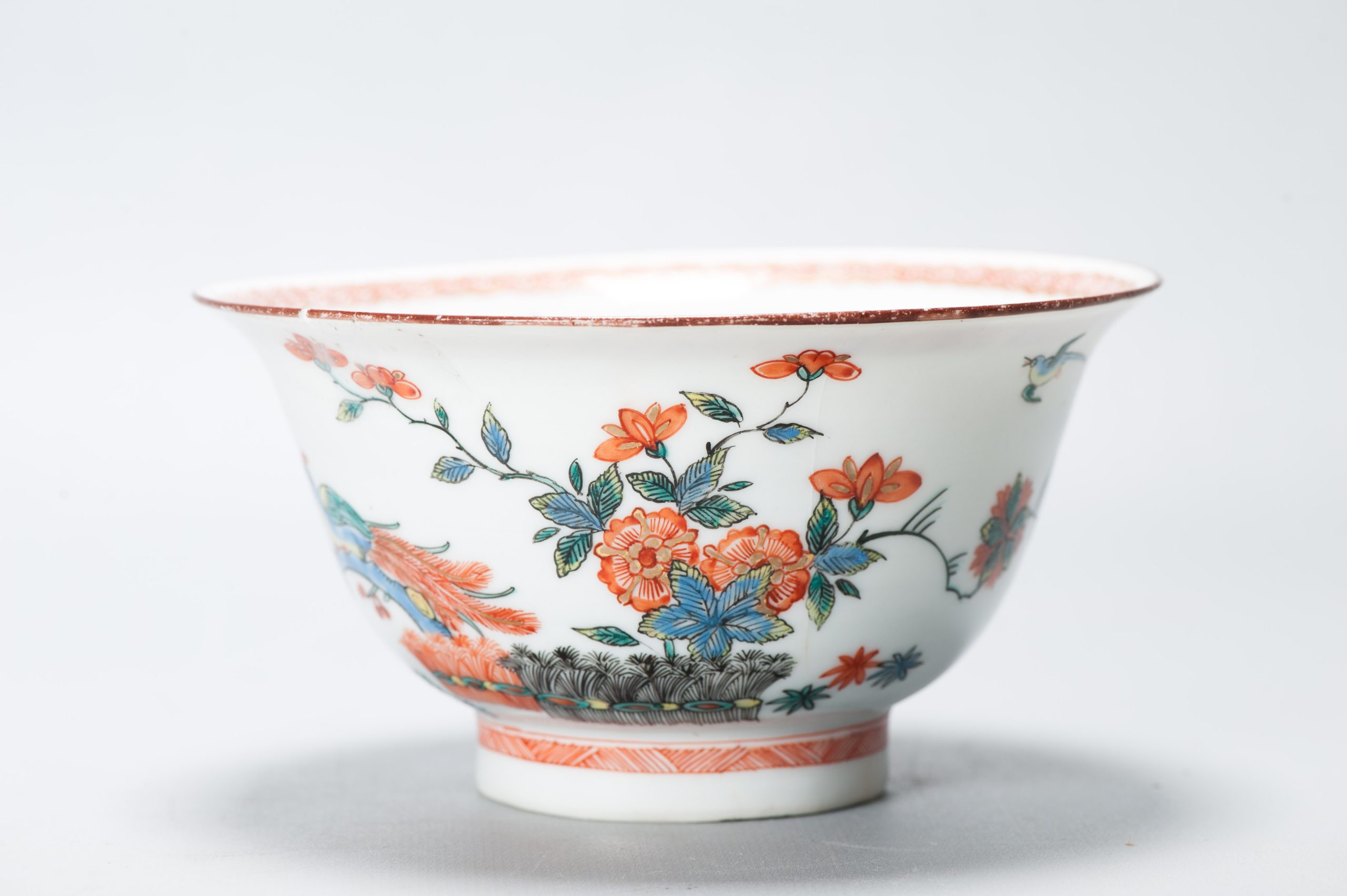 1419 Antique Chinese Porcelain Bowl with Kakiemon Amsterdam Bont Redecoration - Image 11