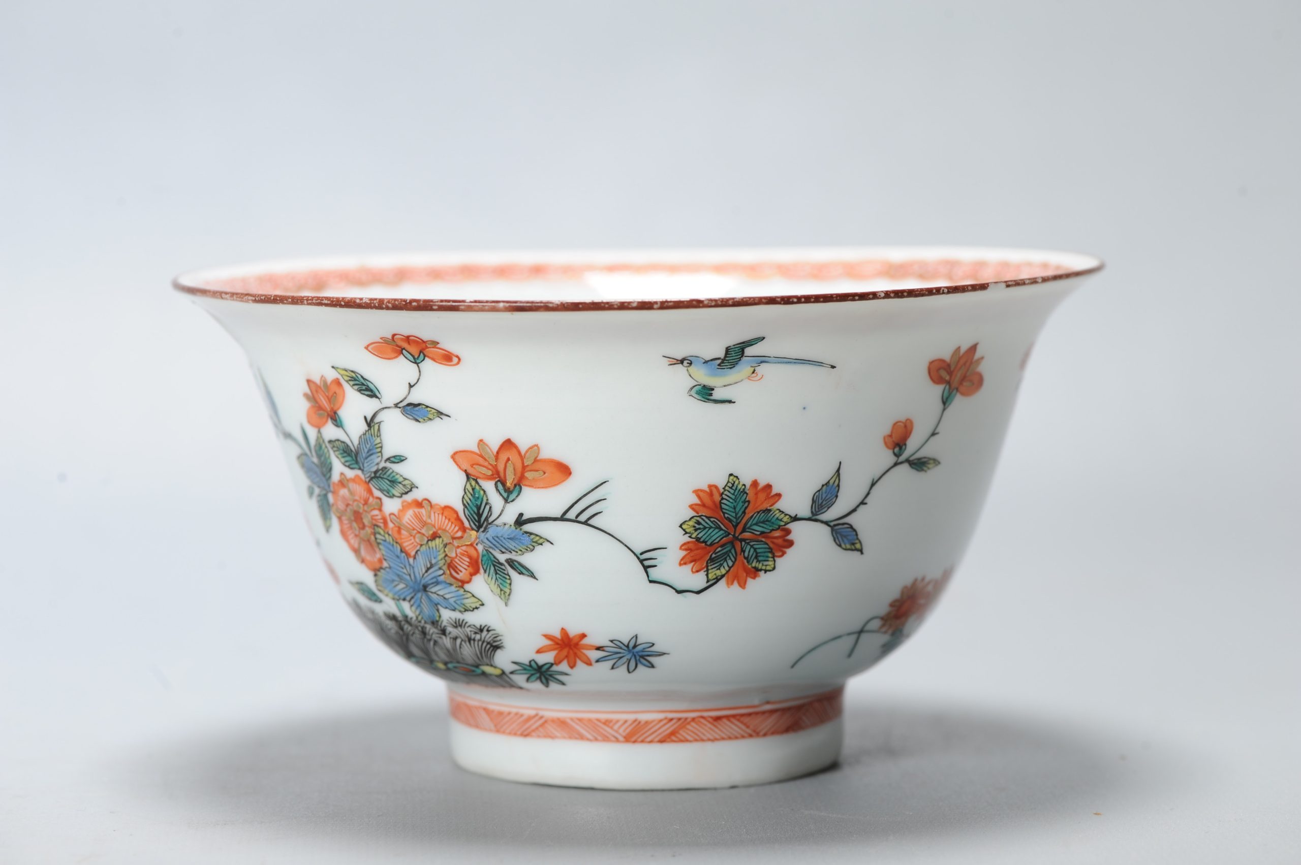 1419 Antique Chinese Porcelain Bowl with Kakiemon Amsterdam Bont Redecoration - Image 10