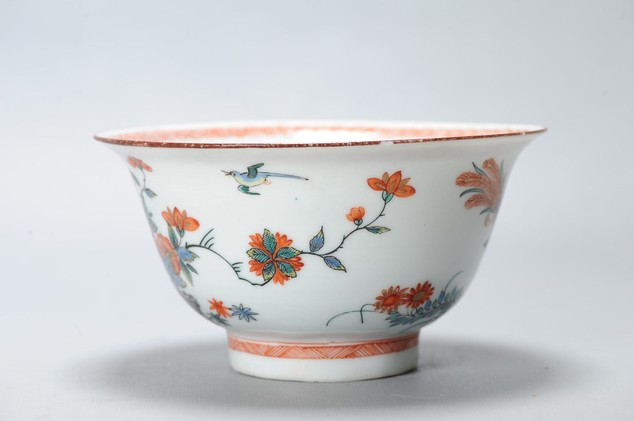 1419 Antique Chinese Porcelain Bowl with Kakiemon Amsterdam Bont Redecoration - Image 9