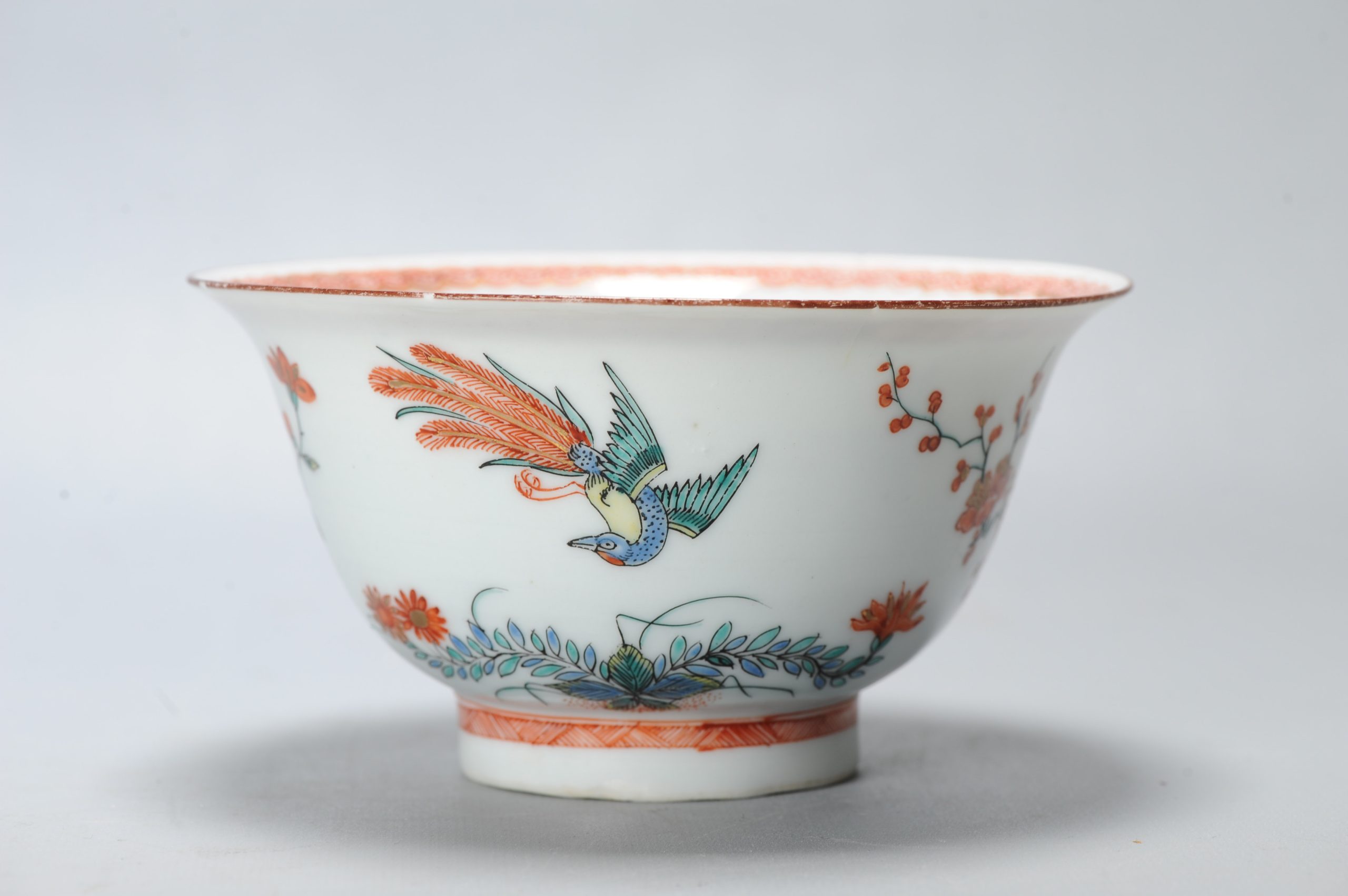 1419 Antique Chinese Porcelain Bowl with Kakiemon Amsterdam Bont Redecoration - Image 7