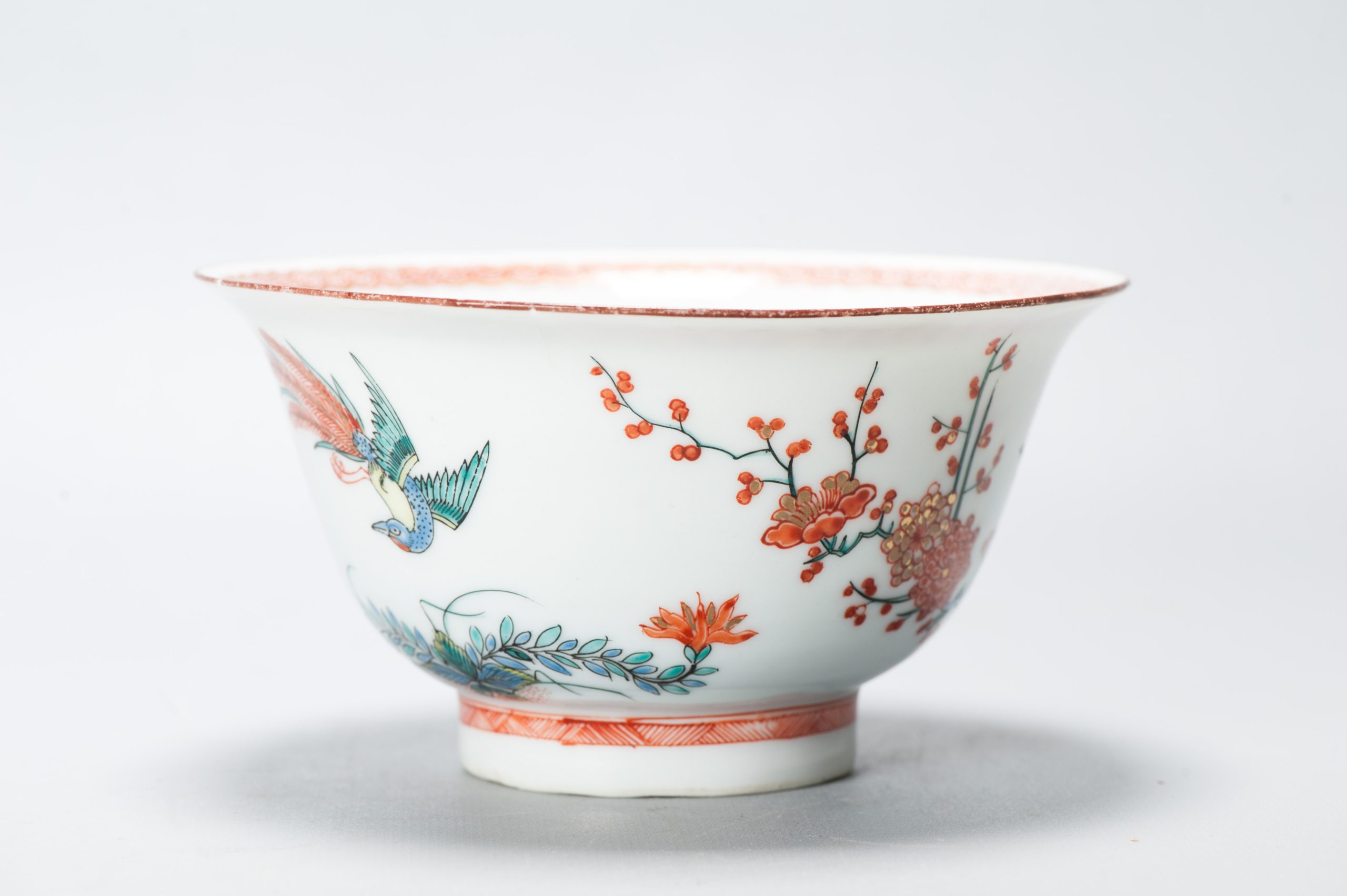 1419 Antique Chinese Porcelain Bowl with Kakiemon Amsterdam Bont Redecoration - Image 6