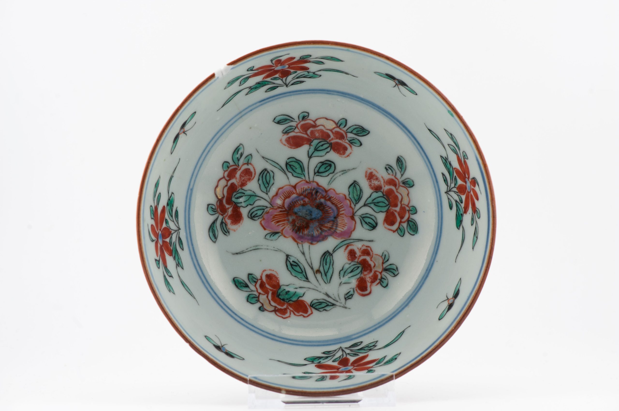 1435 Antique Chinese Bowl with rare Amsterdam Bont Huge Rabbit or Hare scene - Image 15